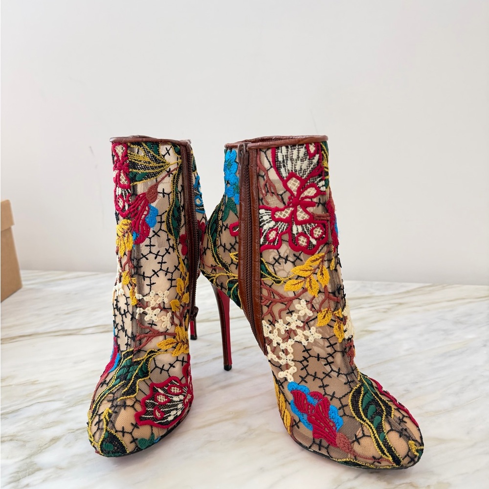 Christian Louboutin Miss Tennis 100 Rete/Guip Butterfly/Calf 35.5